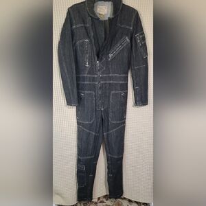 Men's Black Denim Jumpsuit